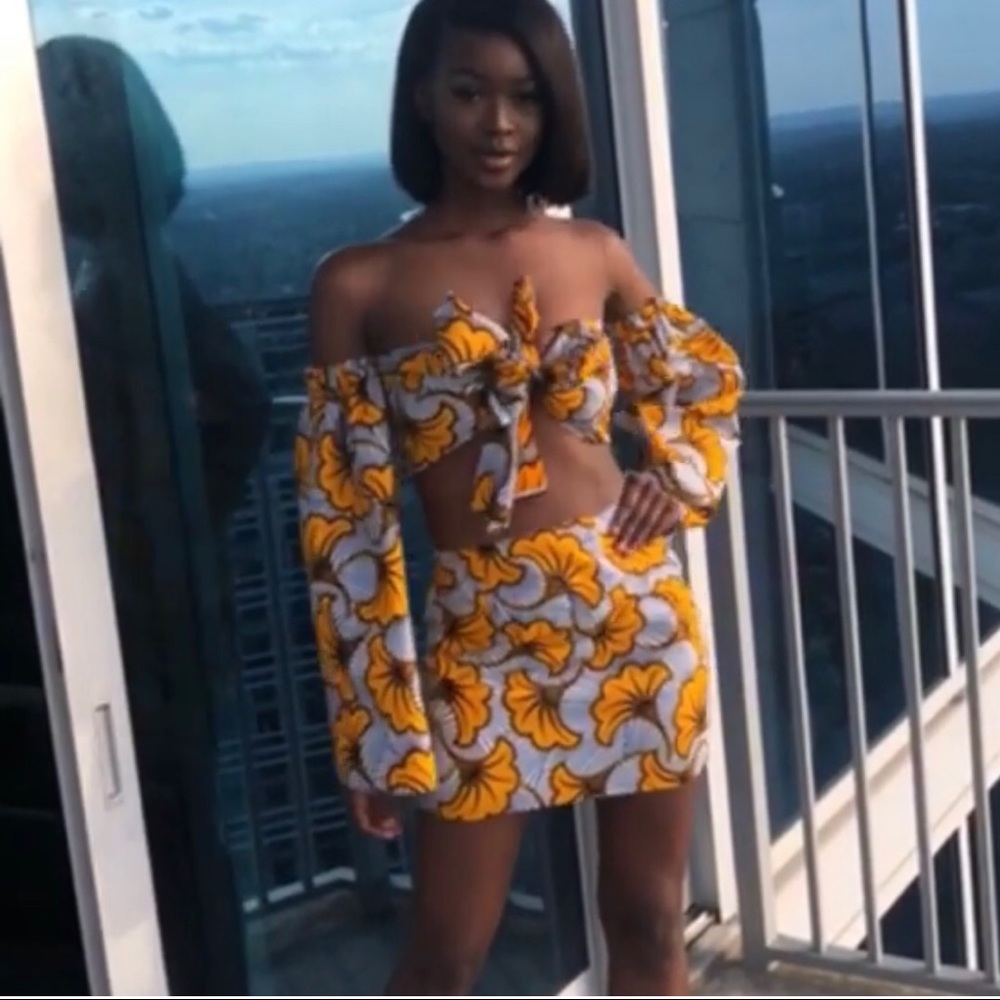 African print two piece set